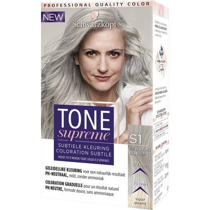Vopsea de păr, Schwarzkopf, Tone Supreme S1, gri argintiu