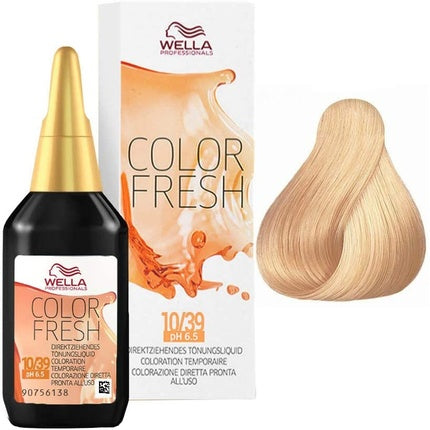 Vopsea de par, Wella, Color Fresh 10/39, Blond Platinat Auriu, 75 ml
