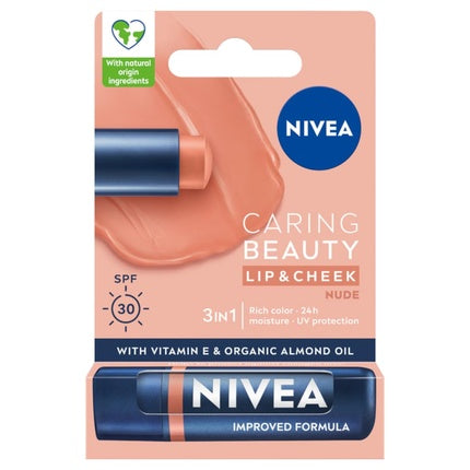 Ruj, Nivea, Caring Beauty 3in1, culoare nude, 4.8g