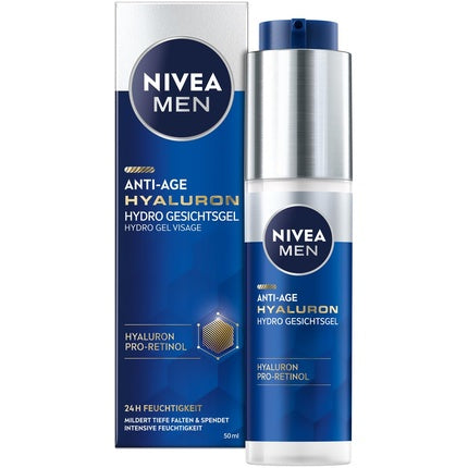 Gel de față anti-îmbătrânire, Nivea Men, Hyaluron Pro-Retinol, 50ml