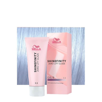 Vopsea de par demi-permanenta, Wella Shinefinity Blue Pearl 08/8, 60ml