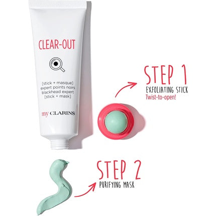 Stick + mască anti-puncte negre, Clarins, My Clarins Clear-Out, 50ml