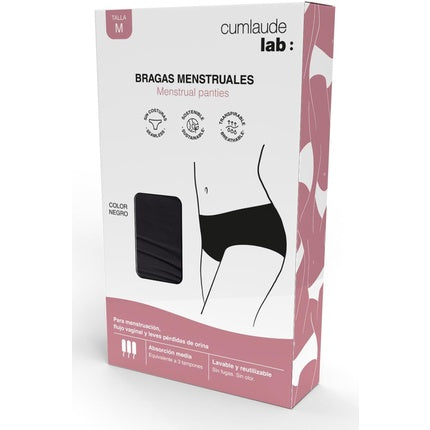 Lenjerie Menstruală Cumlaude, Absorbție Medie-Mare, Negru, M