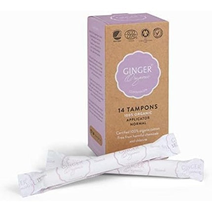 Tampoane, Ginger Organic, Normal, 14 bucăți, alb