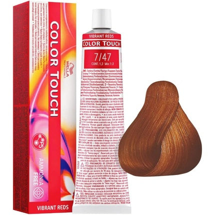 Vopsea de par, Wella, Color Touch Vibrant Reds 7/47, 60ml