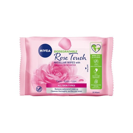 Servetele micelare, Nivea, Rose Touch, 25 buc