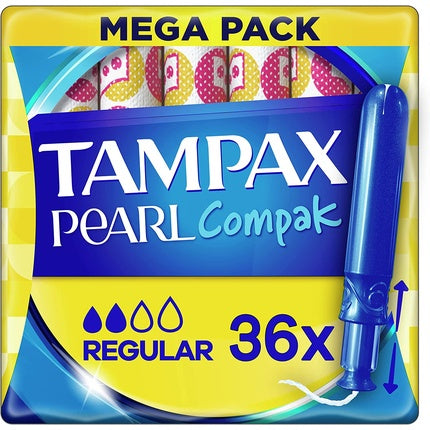 Tampon Tampax Pearl Compak Regular cu aplicator, 36 buc