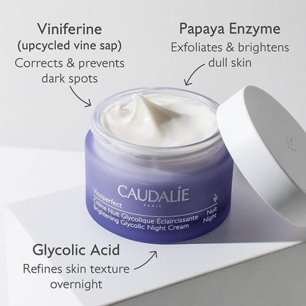 Crema de noapte corectoare pete pigmentare, Caudalie Vinoperfect, 50ml