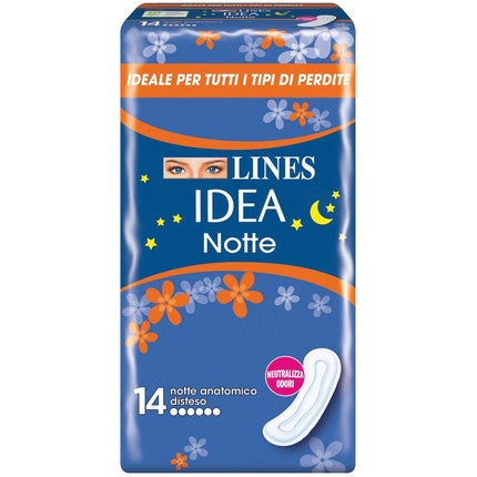Absorbante de noapte, Lines, Idea Night Extra Long, 14 buc