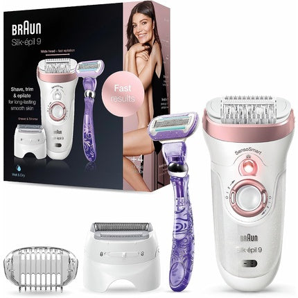 Epilator electric, Braun Silk Epil 9, SensoSmart, wet & dry