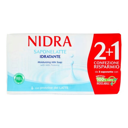 Săpun solid, Vittleitaly Nidra Milk, 90g, set 3 bucăți