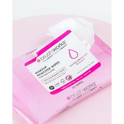 Șervețele Demachiante, Brushworks, 25 bucăți, roz