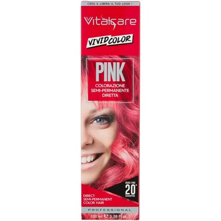 Vopsea de păr, Vitalcare, Vivid, roz, 100 ml