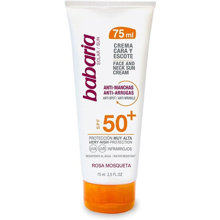 Cremă solară facială, Babaria, Rosa Mosqueta, SPF 50+, 75 ml