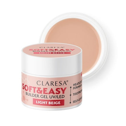 Gel de construcție unghii Claresa Soft & Easy, Light Beige, 45g