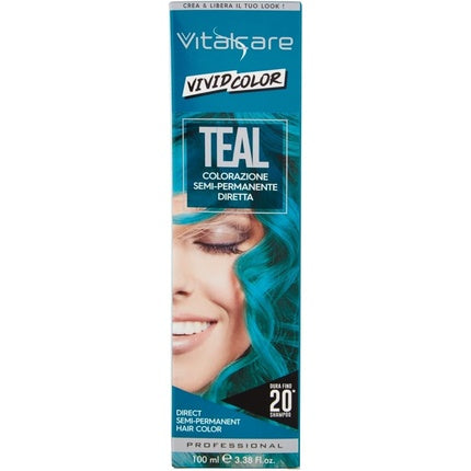 Vopsea de păr, Vitalcare, Vivid Color Teal, semi-permanentă