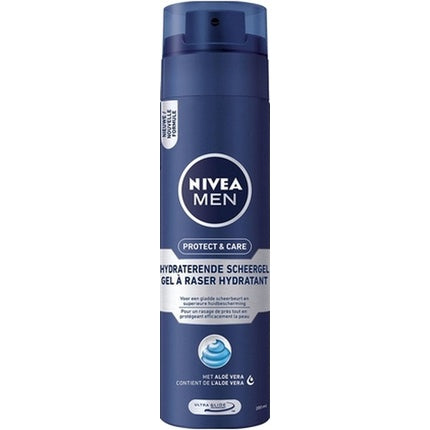 Gel de ras, Nivea, Men Protect & Care, hidratant, albastru, 200ml