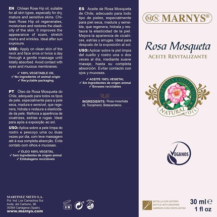 Ulei masaj, Marny's, rosehip, 30ml