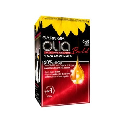 Vopsea de păr permanentă, Garnier, Olia Intense Roșu