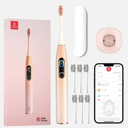 Rezerve Periuță dinț Oclean X Pro, alb/roz, set 6 buc