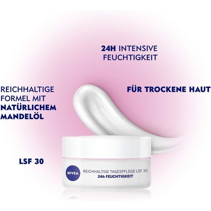 Cremă de zi Nivea, Rich SPF 30, 50 ml, alb