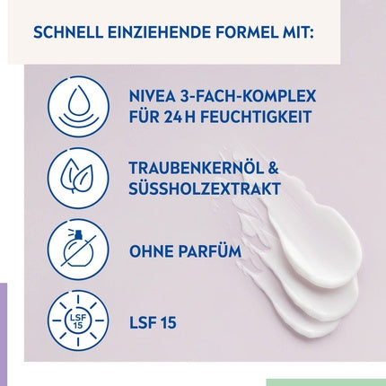 Crema de fata Nivea Soothing Day Care SPF 15 fara parfum 70g