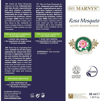 Ulei masaj, Marny's, Rose Carpet, natural, 50ml