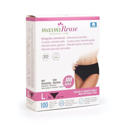 Chilot Menstrual, Masmi, Bio Bumbac, Negru, S