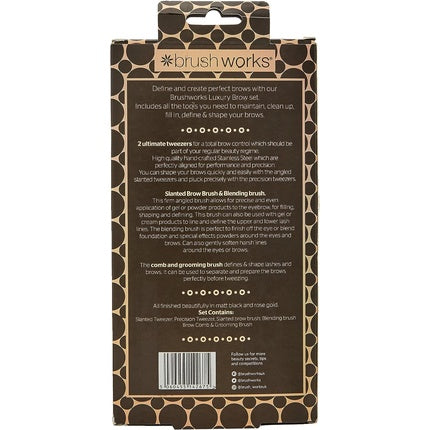 Set sprâncene, Brushworks, 5 piese, aur roz