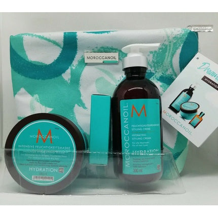 Set Îngrijire Păr Moroccanoil, Cremă, Mască, Ulei, Albastru