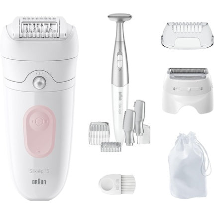 Epilator Braun Silk-épil 5, alb, roz flamingo
