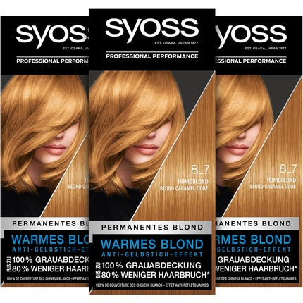 Vopsea de păr, Syoss, 8.7 Blond Miere, 115ml