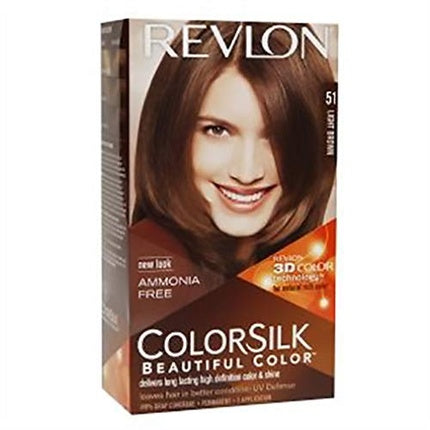 Vopsea de par, Revlon Colosilk, 51 Castaniu Deschis, Fara amoniac