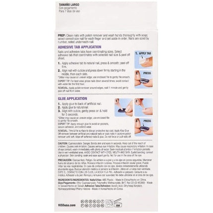 Kit unghii false, Kiss, Voguish Fantasy, multicolor, lung