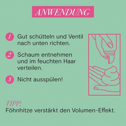 Mousse păr, Taft, Volum, verde, 150ml