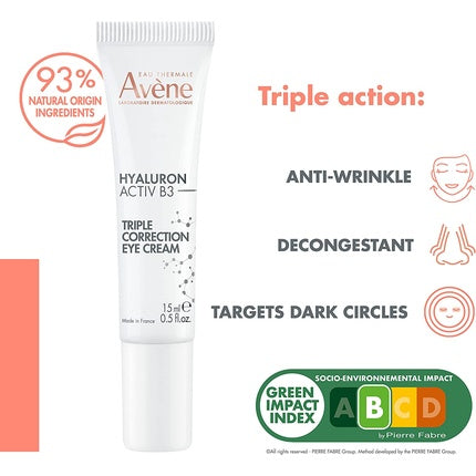 Cremă ochi, Avène, Hyaluron Activ B3, 15ml