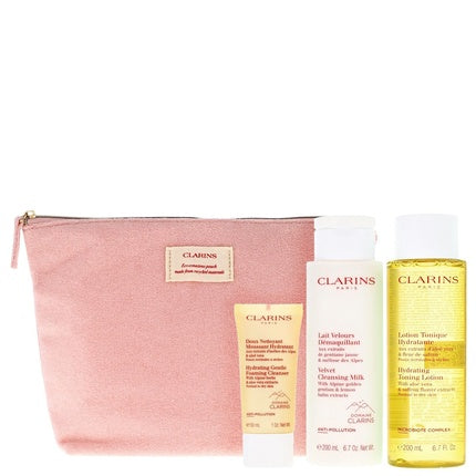 Kit curățare facială Clarins, piele normală/uscată, 116g