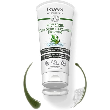 Scrub de corp Lavera, rozmarin organic si cafea verde, 200 ml