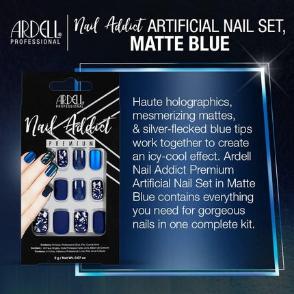 Kit unghii, Ardell, Addict Matte, albastru