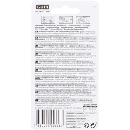 Periuțe interdentare, Gum, Bi-Direction, alb-albastru