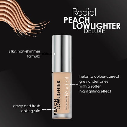 Concealer Rodial Lowlighter Peach, formulă non-sclipici, 1.6ml