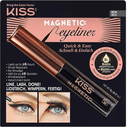 Gene false magnetice Kiss Lash Collection, eyeliner magnetic, negru