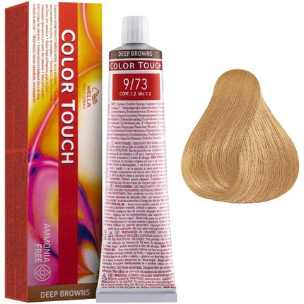 Vopsea semi-permanentă, Wella, Color Touch 9/73, blond mediu nisipos