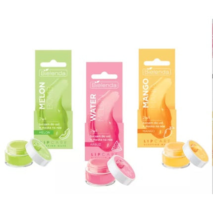 Balsam de buze Bielenda, masca de noapte 2in1, pepene galben mango, 10g