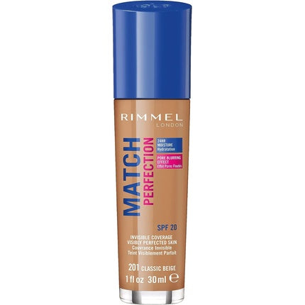 Fond de ten, Rimmel, Match Perfection SPF 20, Classic Beige 201, 30ml