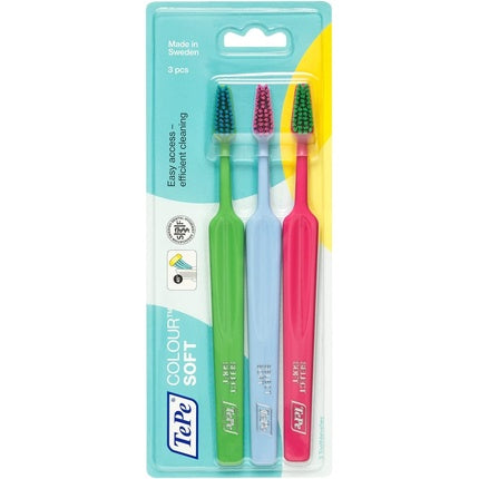 Periuta de dinti, TePe, Colour Soft, extra-moale, set 3 bucati