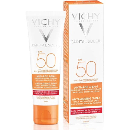 Cremă cu protecție solară anti-îmbătrânire, Vichy Idéal Soleil, SPF50, 50ml