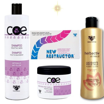 Set Îngrijire Păr, Linea Italiana, antigalben, violet