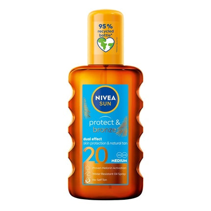 Ulei bronzant natural SPF 20, Nivea Sun Protect & Bronze, 200ml
