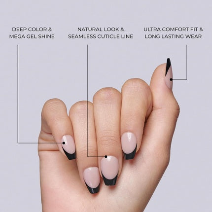 Unghii False, Kiss, Salon Acrylic French Negru